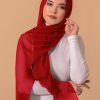 red georgette hijab