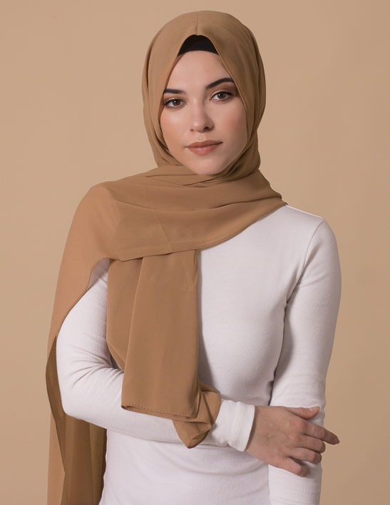 tan georgette hijab
